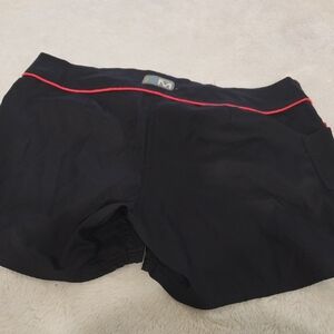 Black Athletic Shorts with Red Trim